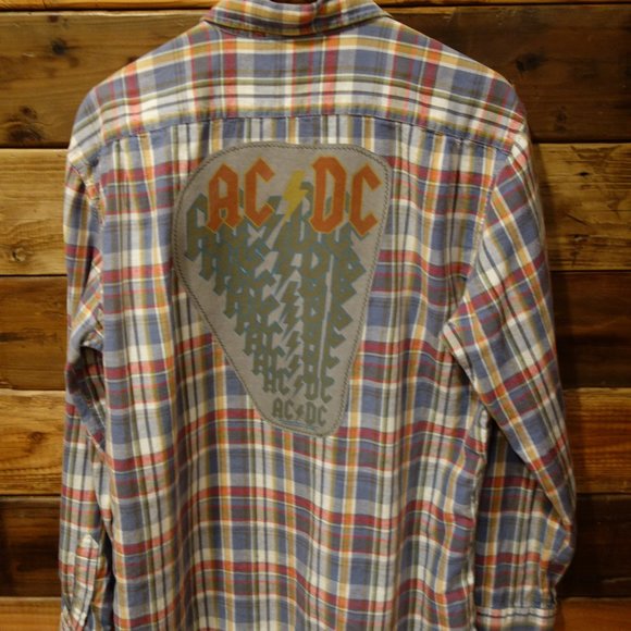GAP Other - AC/DC One-of-a-Kind Custom Gap Plaid Shirt (Unisex - Men's L)
